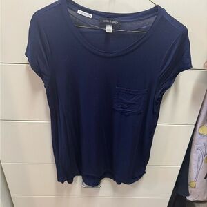 Cable & Gauge Dark Blue Short Sleeve Top